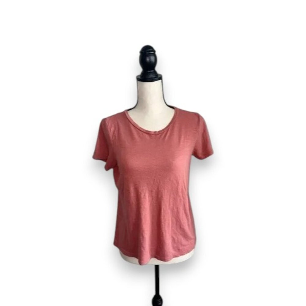 American Eagle Outfitters Pink Fitted Short Sleeve Tee